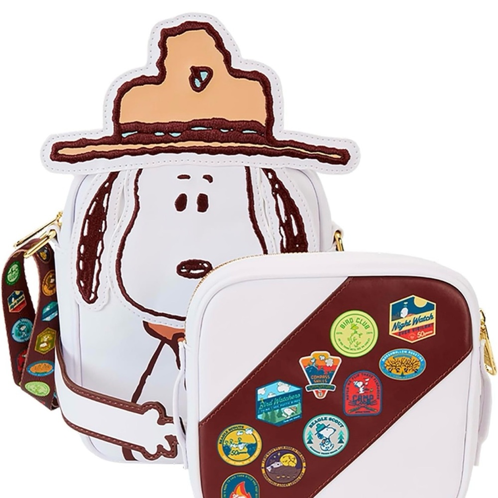 Camp snoopy peanuts loungefly crossbuddies beaglescouts new bag - Picture 6 of 6